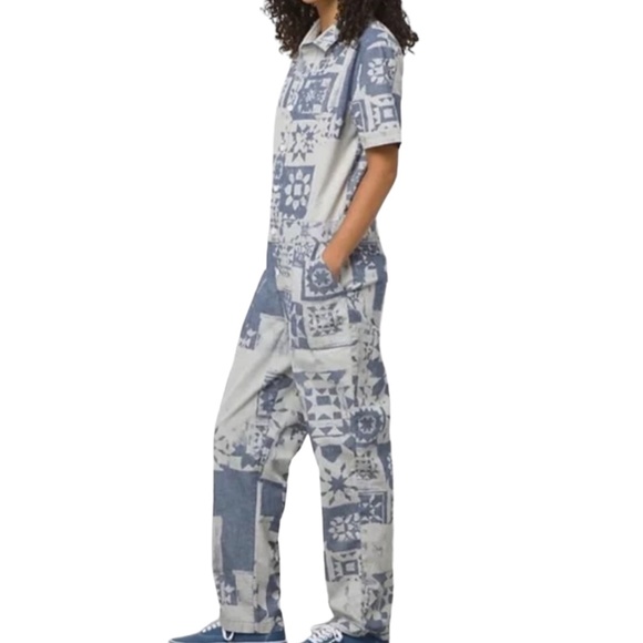 VANS Morro Coveralls Jumpsuit Blue Patchwork Women's Size VN0007SCBD2 - Picture 2 of 5